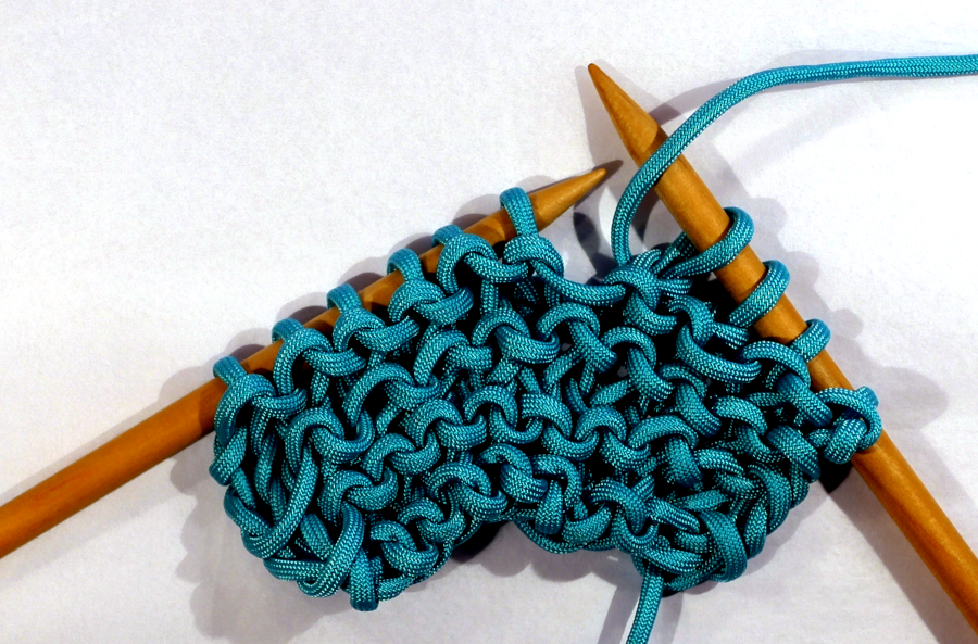 start of yarn over by bring yarn to front of needle