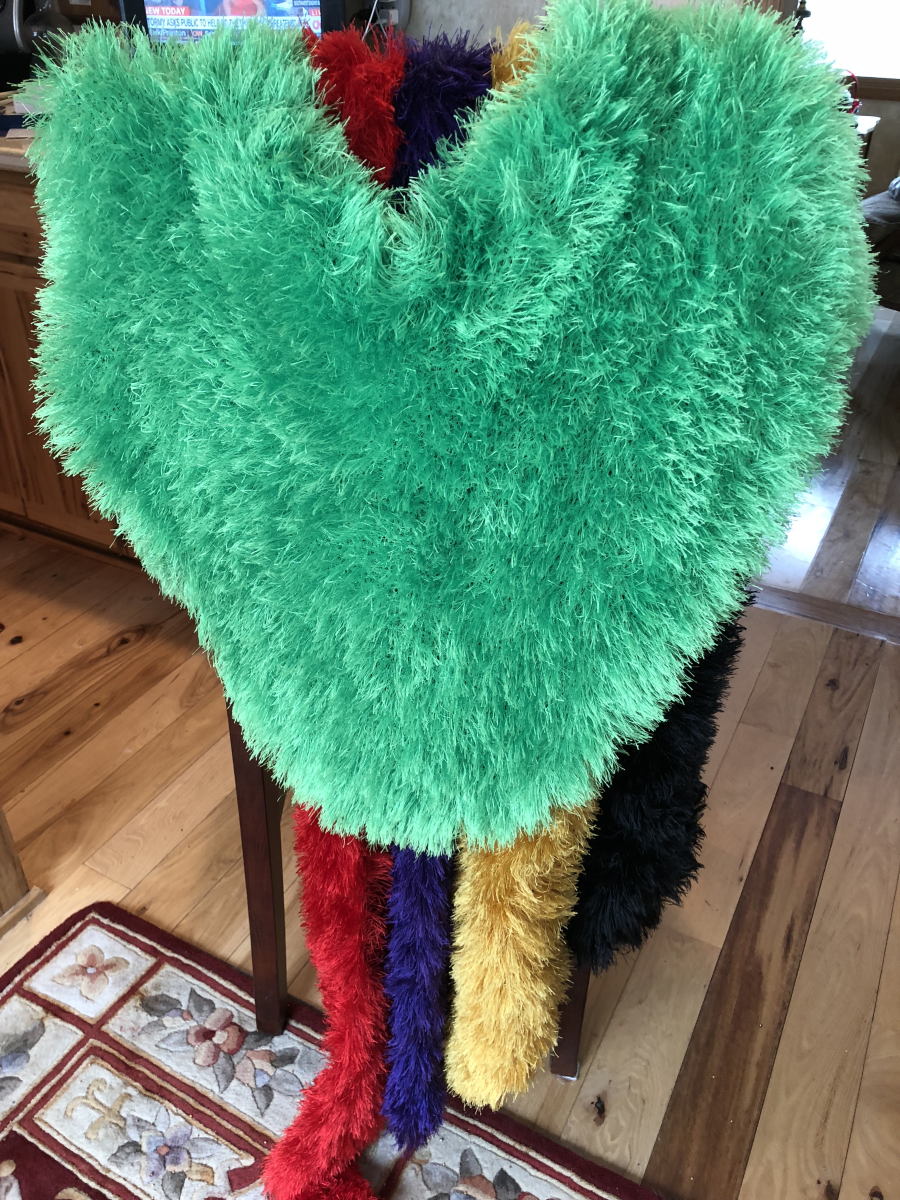 peacock yarn shawl